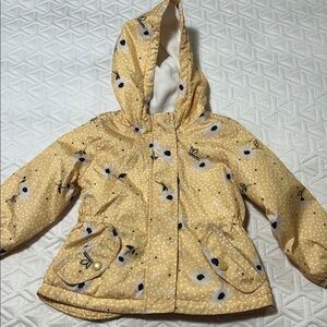 Carter's Yellow Floral Hooded Jacket Size 2T